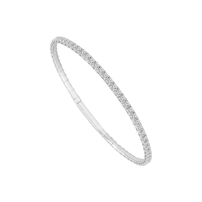 Diamond Bangle 7.25 ct tw 14k White Gold