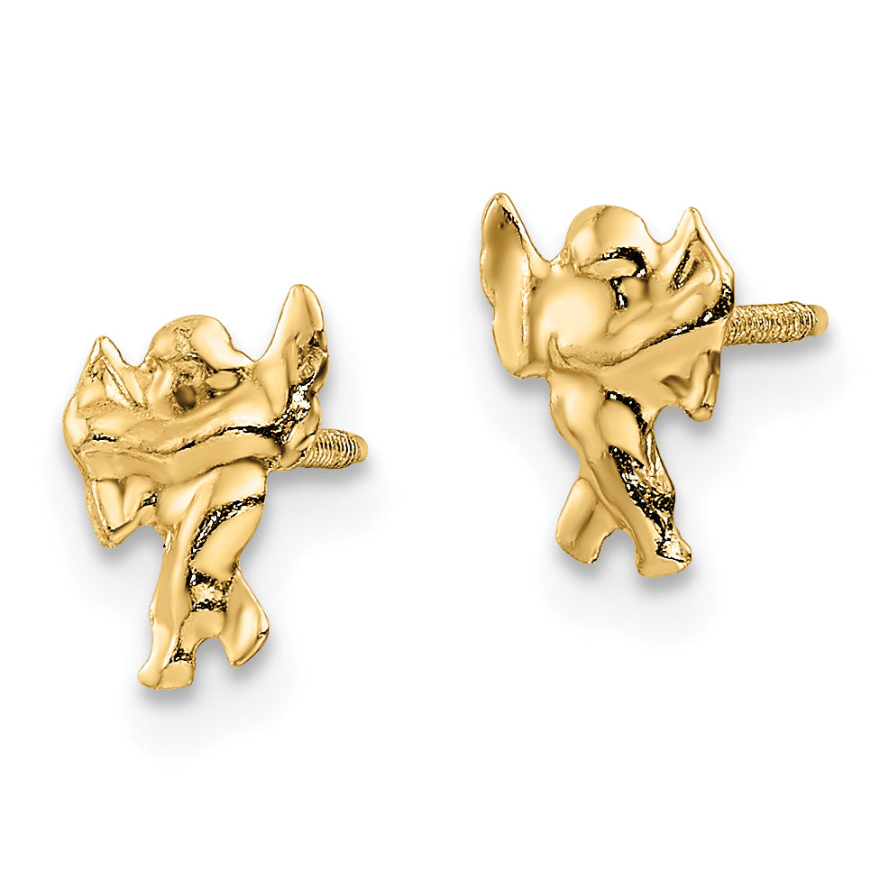 14K Madi K Polished Cupid Threaded Post Earrings