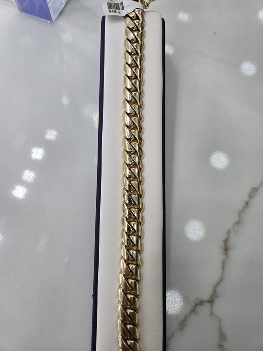 Bracelet cuban link solid 14k