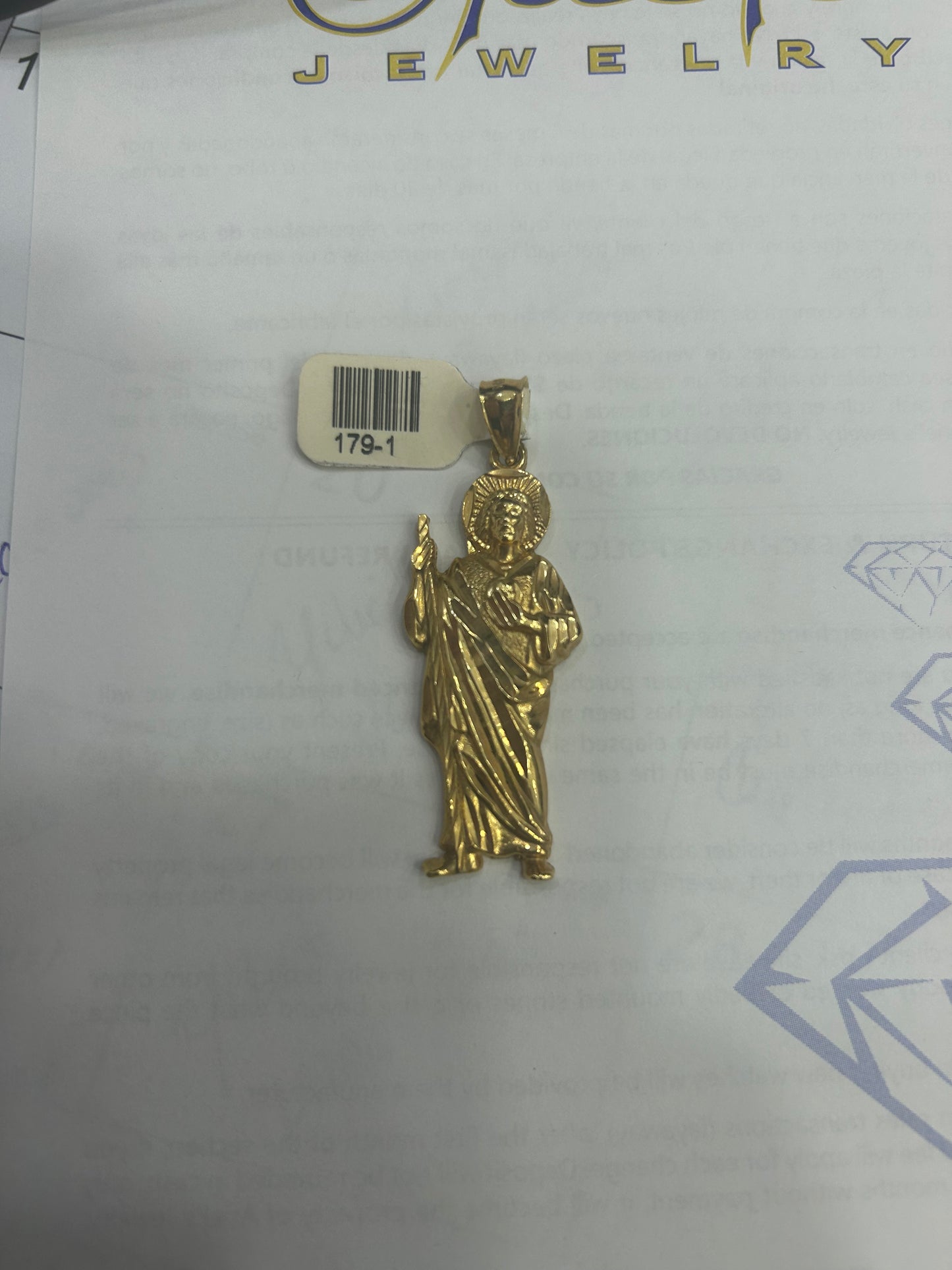 Charm San Judas de Tadeo 14kt 2’ Yellow Gold