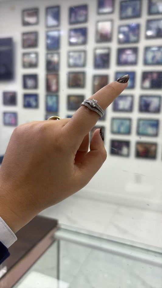 Ring White Gold 14kt Diamantes