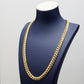 14K Solid Yellow Gold Cuban Link Chain - 11 mm