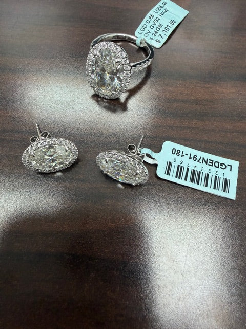 SET EARRING LAB DIAMONDS AND RING LAB DIAMONS
