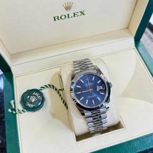 Rolex DateJust 41 mm - Blue Index Dial Jubilee Bracelete - 126300