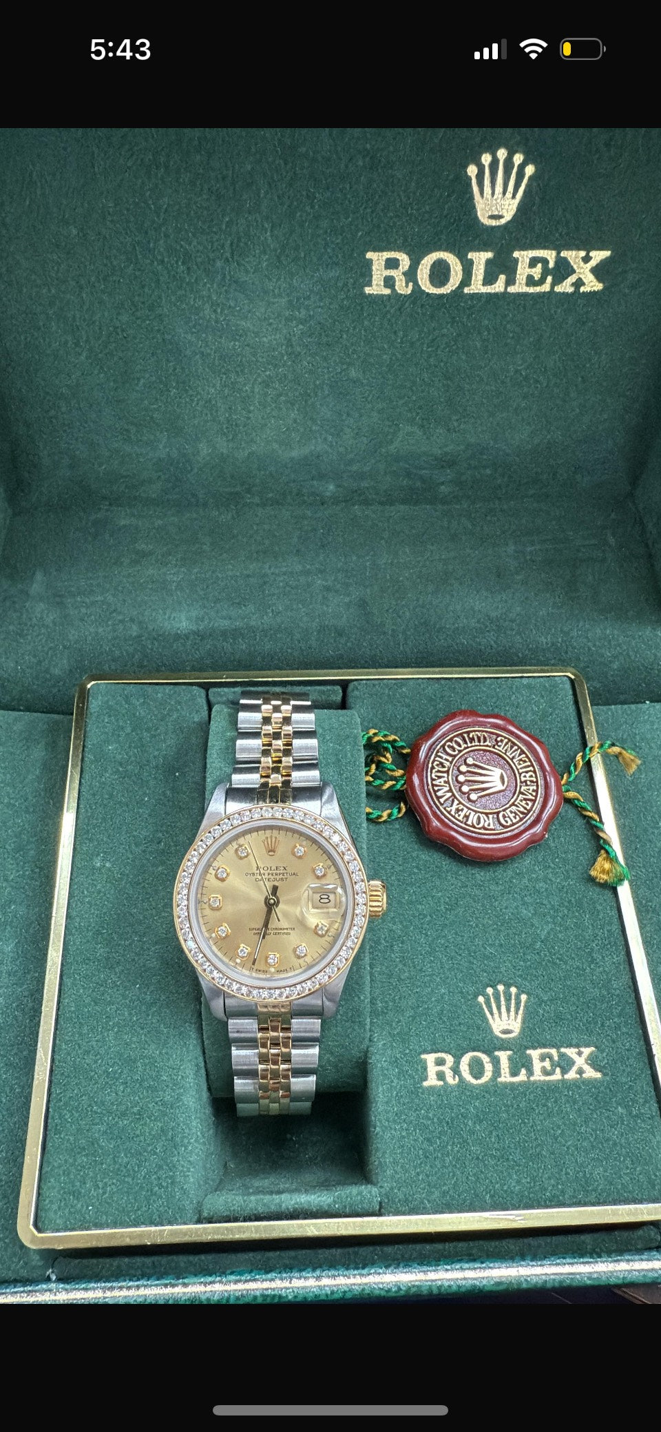 payment rolex lady two tone