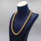 Conjunto de collar de cadena de trigo elegante para mujer en oro bicolor de 18 quilates