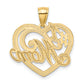 14k and Rhodium &num;1 MOM Heart Pendant