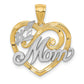 14k and Rhodium &num;1 MOM Heart Pendant