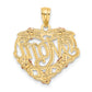 14k Two-tone w/White Rhodium MOM Heart Pendant