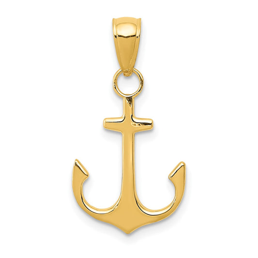 14k Anchor Pendant