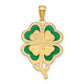 14K 4-Leaf Clover Pendant with Enameled Tips Pendant