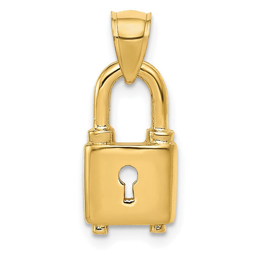 14K Polished Lock Charm