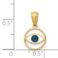 14k Polished Enameled Eye Pendant