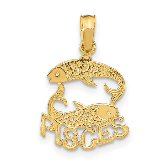 14K PISCES Zodiac Charm