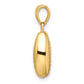 14k Polished 3D Crowrie Shell Pendant