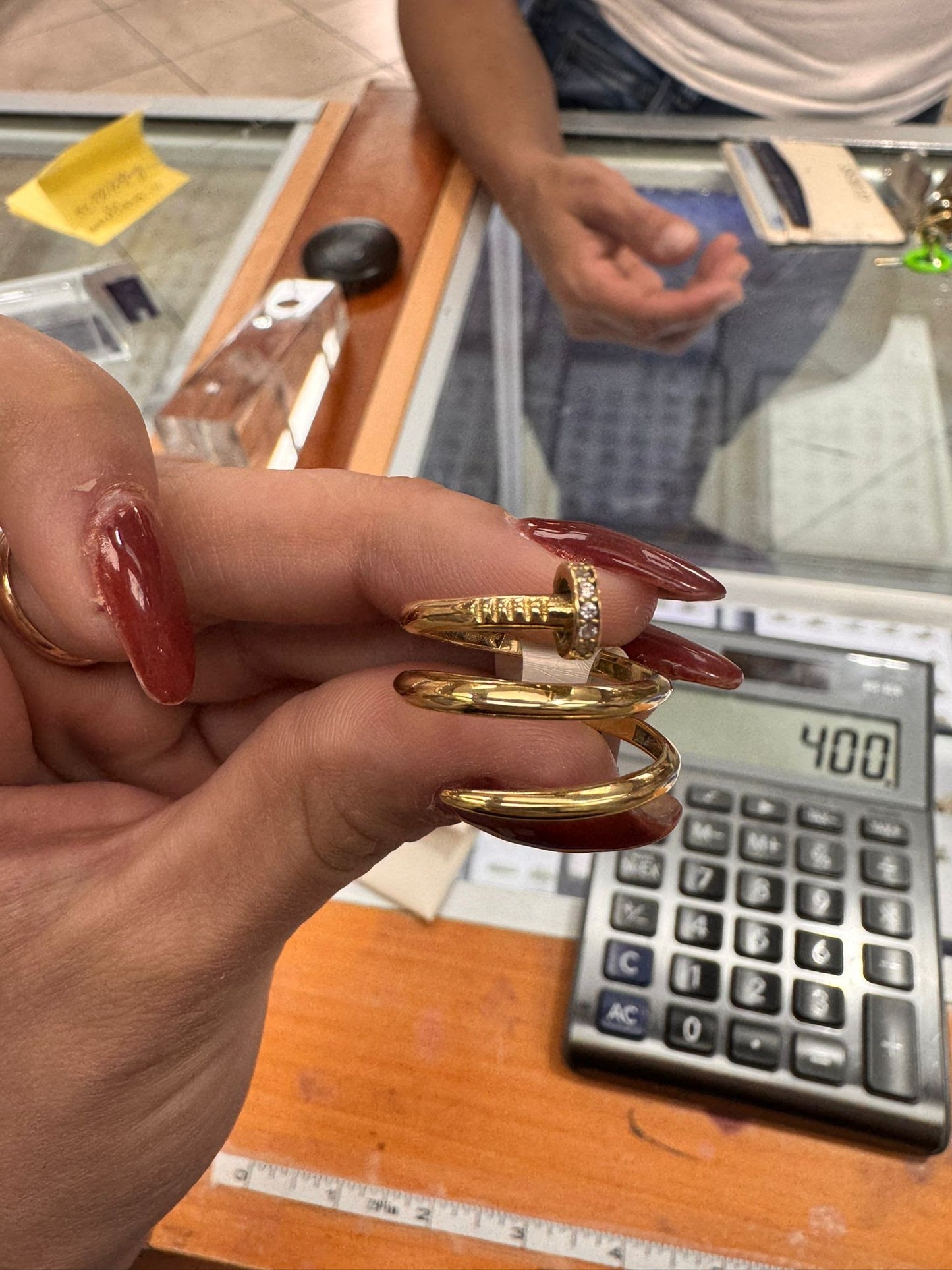 SET OF EARRINGS 14KT AND FANCY RING 14KT
