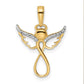 14K w/White Rhodium D/C Infinity Angel Pendant