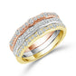 Diamond Band 0.75 ct tw 14k White Gold+14K Yellow Gold+14k Rose Gold