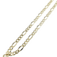 10K Solid Yellow Gold Figaro Link Chain