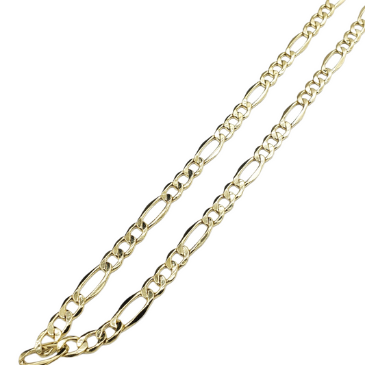 10K Solid Yellow Gold Figaro Link Chain