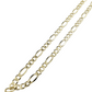 14K Hollow Yellow Gold Figaro Link Chain
