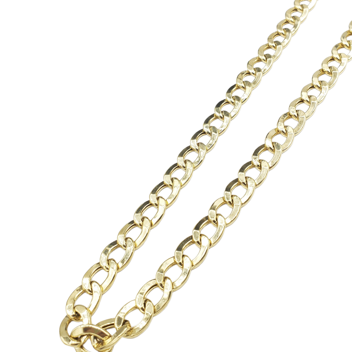 14K Hollow Yellow Gold Cuban American Link Chain