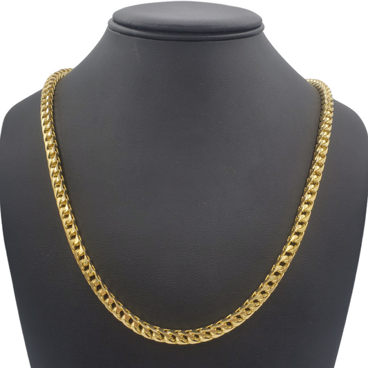14K Solid Yellow Gold Franco Link Chain