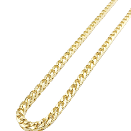 14K Solid Yellow Gold Franco Link Chain