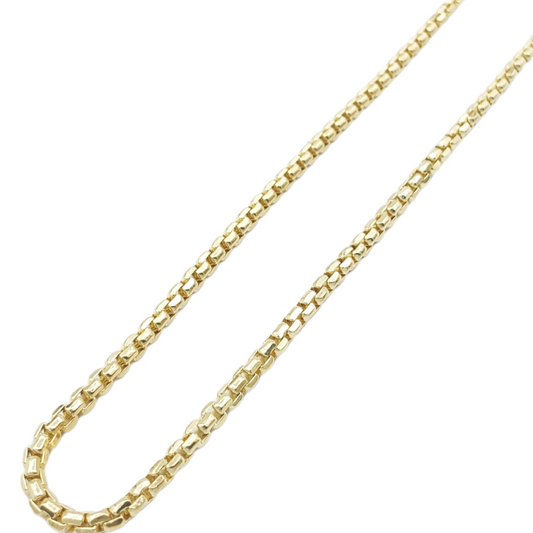 14K Hollow Yellow Gold Box Link Chain
