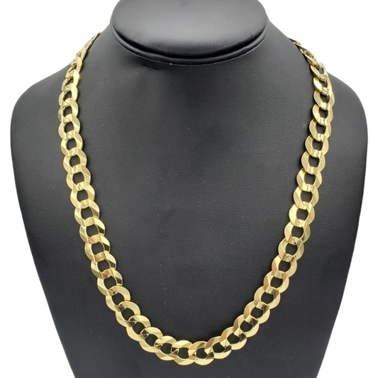 10K Solid Yellow Gold Cuban American Link Chain