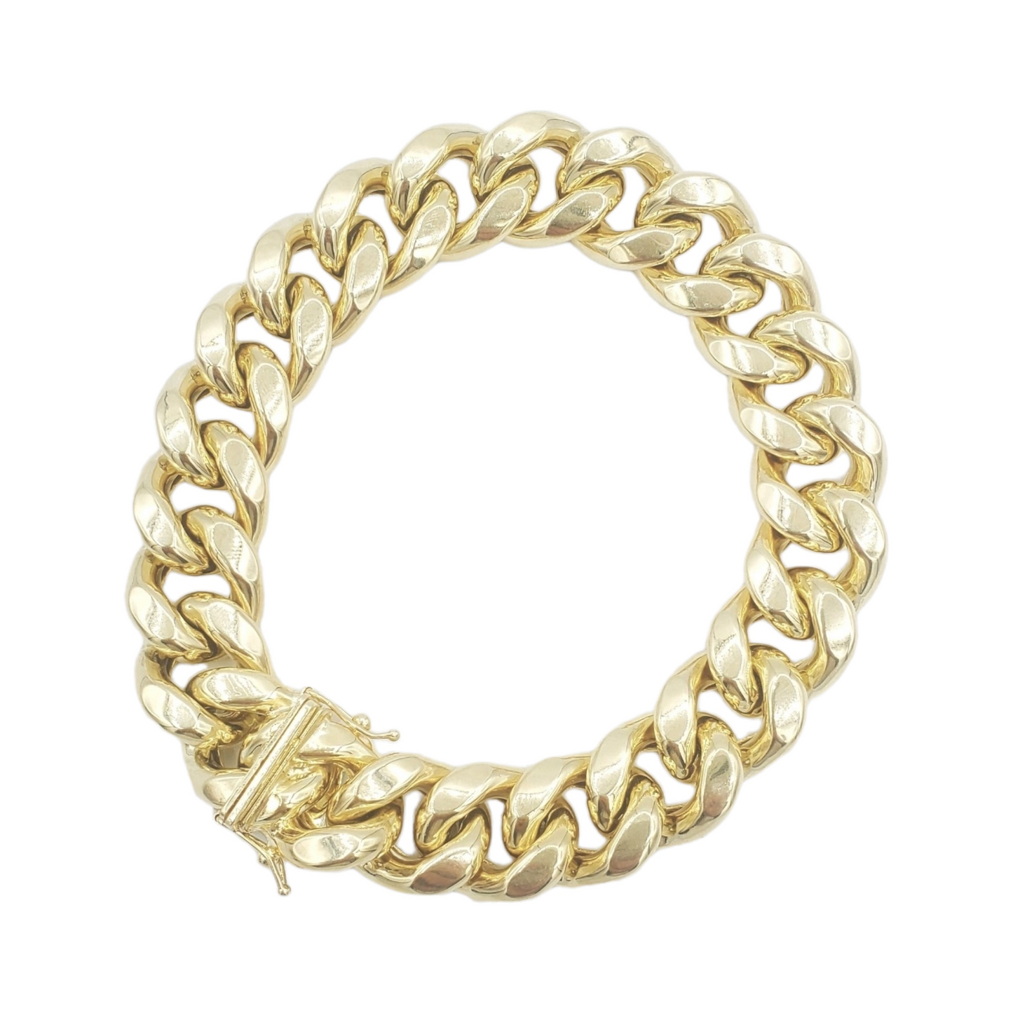 10k Hollow Yellow Gold Cuban Link Bracelets