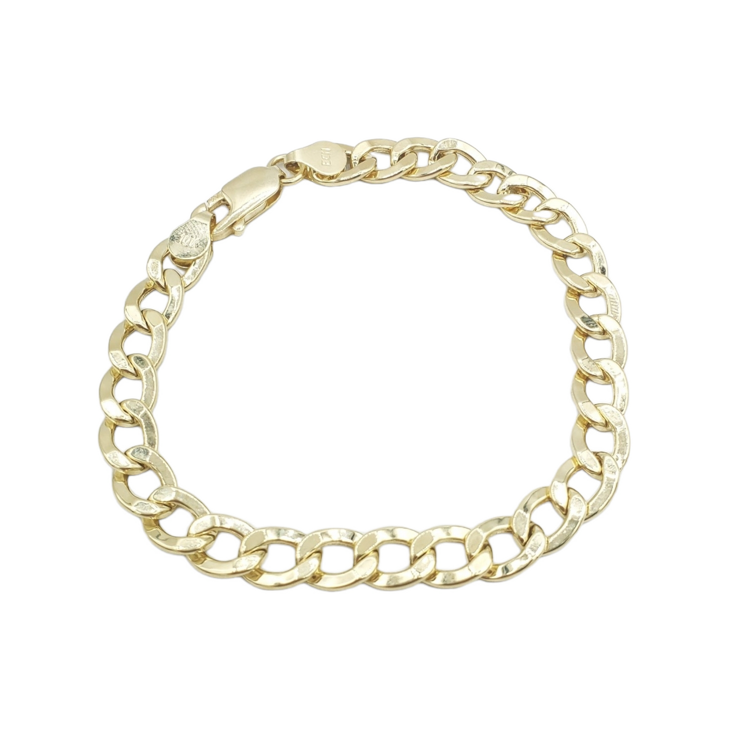 10K Hollow Yellow Gold Cuban American Bracelet