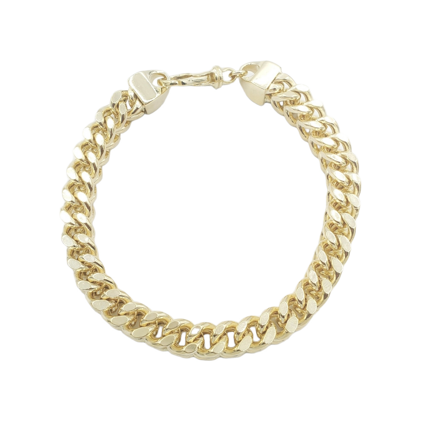 Pulsera de eslabones Franco de oro amarillo hueco de 10 quilates