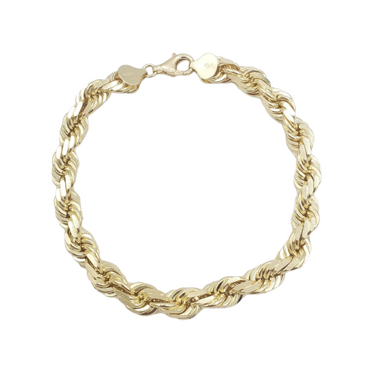 10K Solid Yellow Gold Rope Link Bracelet