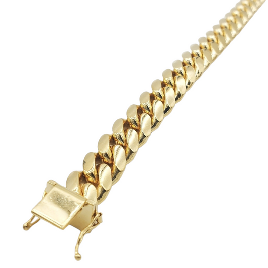 10K Solid Yellow Gold Cuban Link Bracelet
