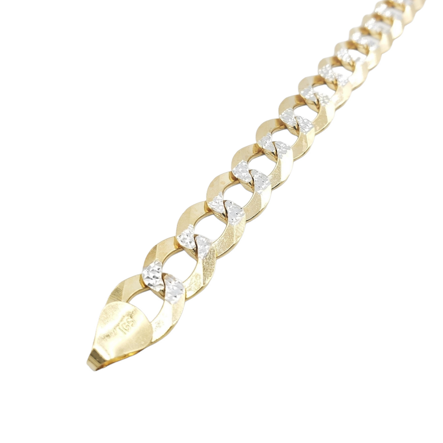 10K Yellow Gold- Solid Pave Curb Cuban 