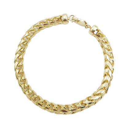 14K Solid Yellow Gold Franco Link Bracelet