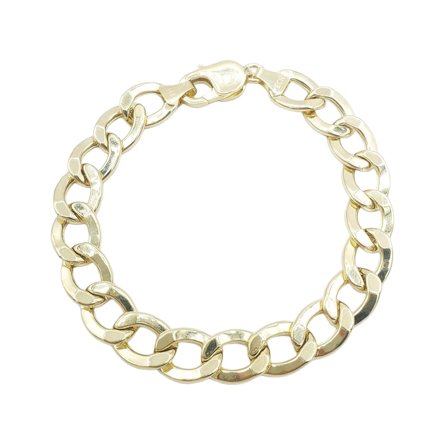 14K Hollow Yellow Gold Cuban American Link Bracelet