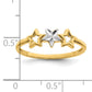 14k w/Rhodium 3-star Ring