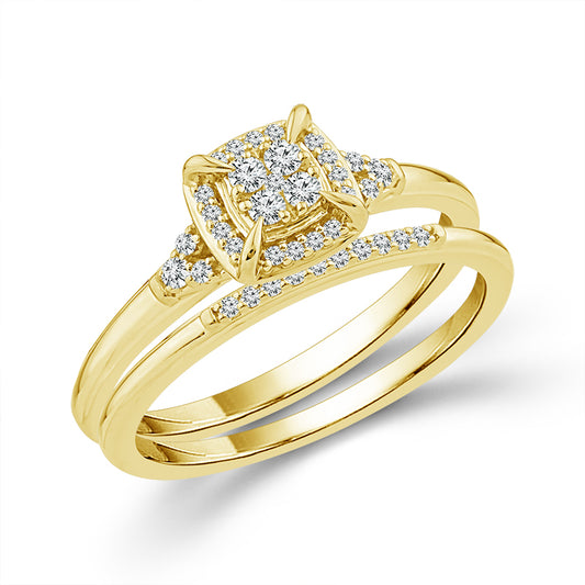 Diamond Bridal Set 0.20 ct tw 10k Yellow Gold