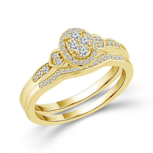 Diamond Bridal Set 0.25 ct tw 10k Yellow Gold