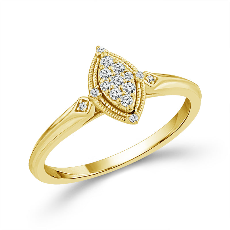 Diamond Bridal Set 0.13 ct tw 10k Yellow Gold