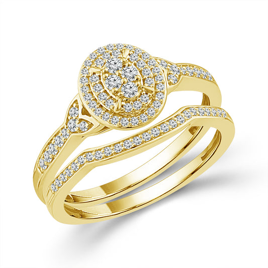 Diamond Bridal Set 0.33 ct tw 10k Yellow Gold