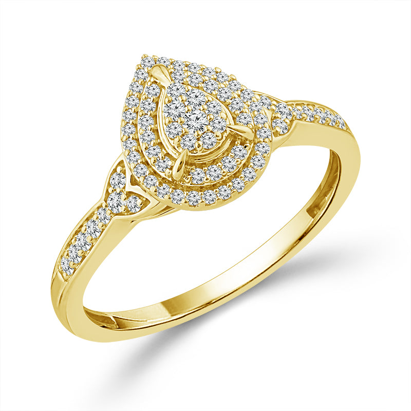 Diamond Bridal Set 0.33 ct tw 10k Yellow Gold