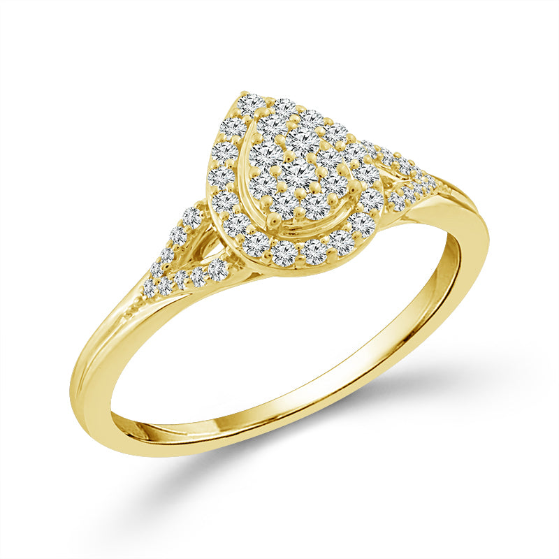 Diamond Bridal Set 0.33 ct tw 10k Yellow Gold