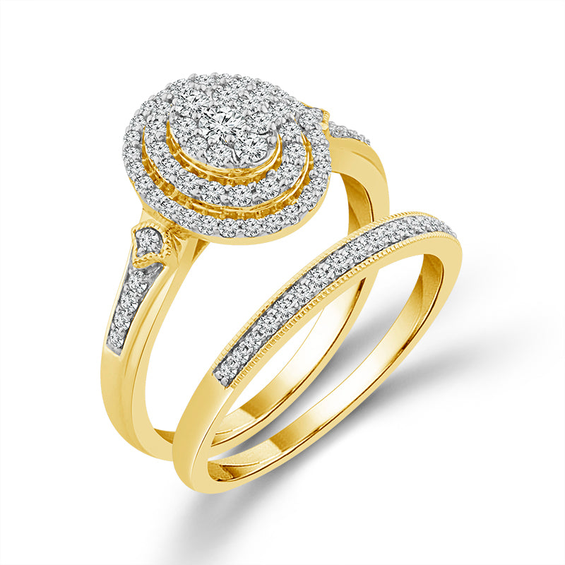 Diamond Bridal Set 0.50 ct tw 10k Yellow Gold