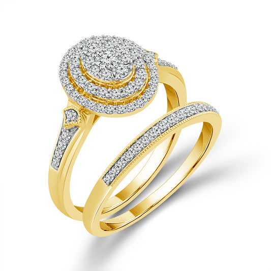 Diamond Bridal Set 0.50 ct tw 10k Yellow Gold