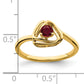 14k Created Ruby Triangle Ring