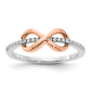 14k Two-tone White & Rose Polished Infinity Diamond Ring