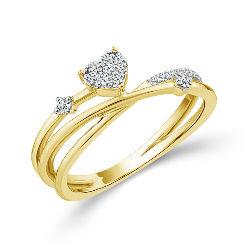 Diamond Heart Ring 0.17 ct tw 10k Yellow Gold